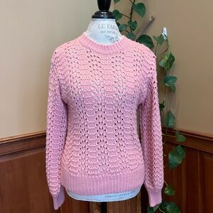 NWT Velvet by Graham & Spencer Women's Knit Sweater Pink Small chunky loose
